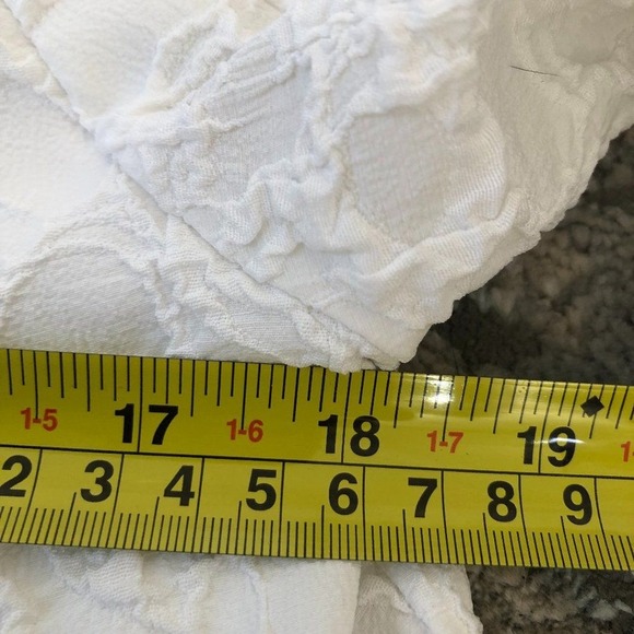 Anthropologie Moon River White Short Puff Sleeve Tiered Babydoll Boho Dress Sz L - Picture 7 of 12